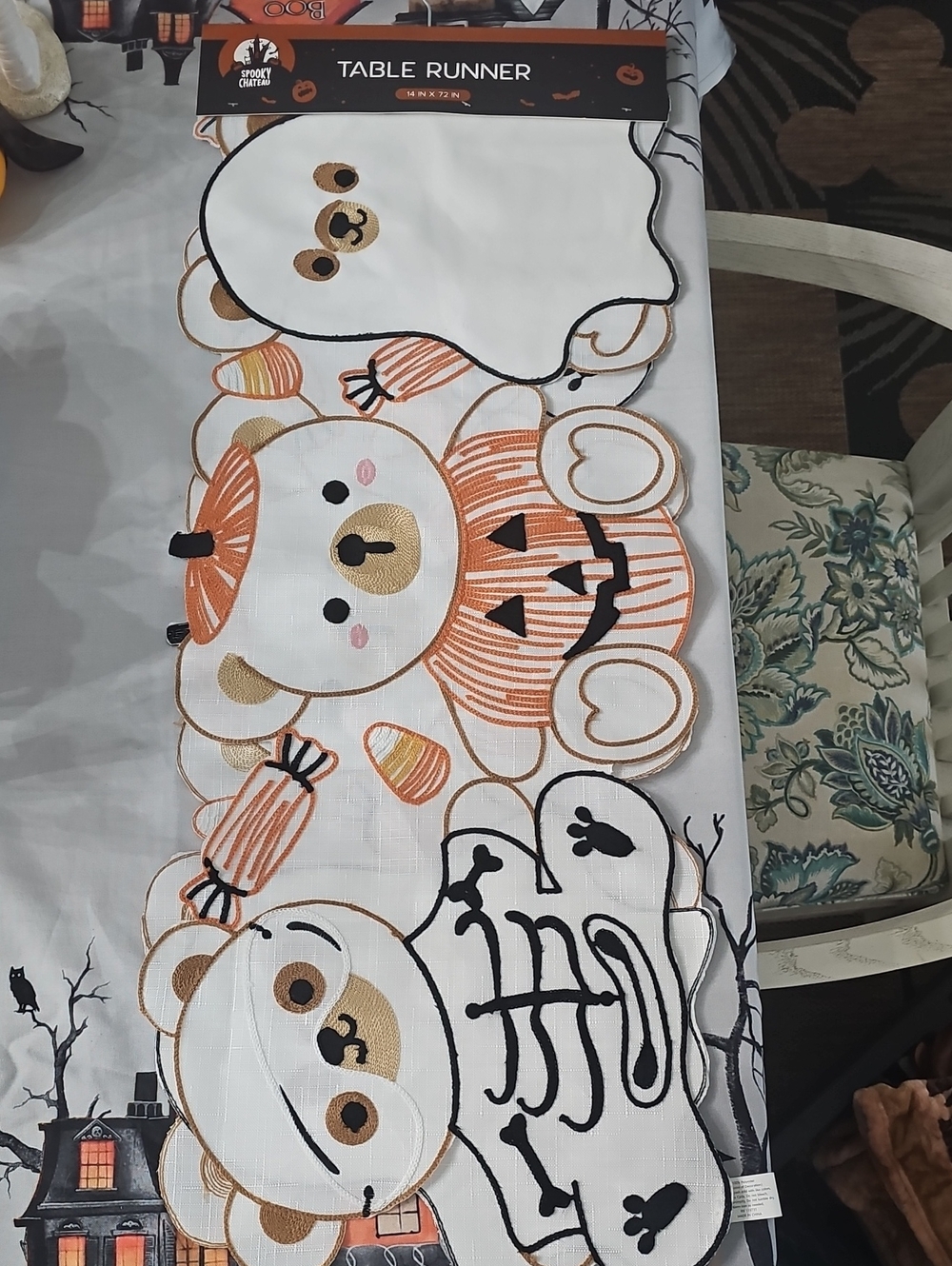 New! Halloween Costume Bears 14"x72" Table Runner